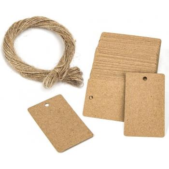 Etiquetas de papel kraft con hilo de yute 20 m