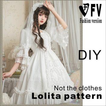 Vestido de estilo Lolita con manga media, corte de princesa, LOLI-8