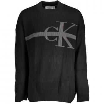 Calvin Klein Black Long Sleeve High Neck Embroidered