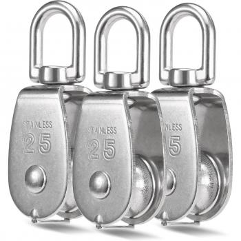 3PCS Heavy Duty Lifting Rope Pulley for Climbing