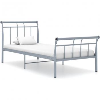 VidaXL Estructura de cama sin colchón metal gris 100x200 cm