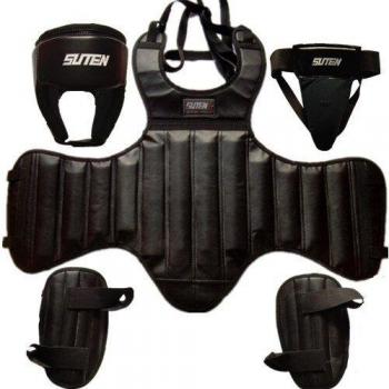 Suteng 4pcs Sparring Gear: Helmet, Groin Guard, Shin Guards, Chest Protector