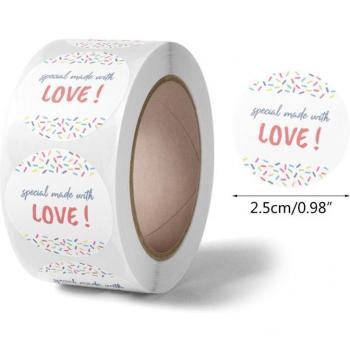 500 Heart-Shaped Thank You Labels for Wedding Favors