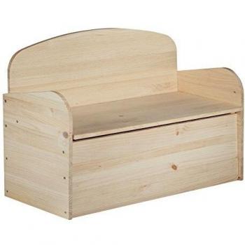 Astigarraga Panchina e Cassetta Legname, Pino, Beige, L90xH62xP38cm