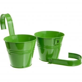 Siena Garden Pflanzgefäß Set (Ø 16 cm) – Zinkblech, grün, 2 Stück