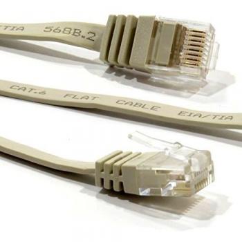 CAT6 Flat Ethernet Cable Low Profile GIGABIT RJ45 6m BEIGE