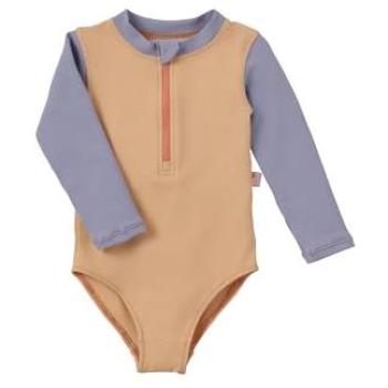 Grass & Air Children's Peach Ribbed Long Sleeve Beach Suit (12–18 months)