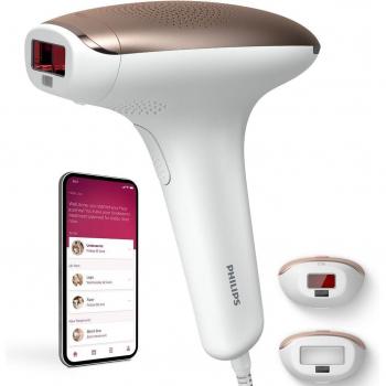 Depiladora de luz pulsada Philips Lumea 7000, para cara y cuerpo, 2 cabezales