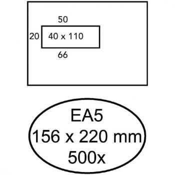 ENVELOP QUANTORE 156X220MM VENSTER 4X11CM LINKS ZELFKL 500ST