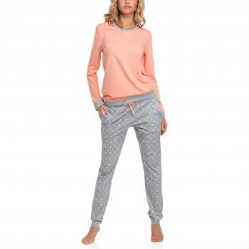 Cornette Damen Schlafanzug 634 2016 (Lachs/Grau(Meggie), XL)