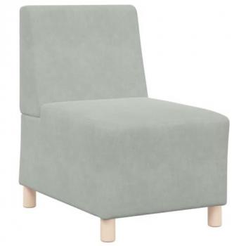 Seduta Divano Grigio Chiaro 55 cm Velluto