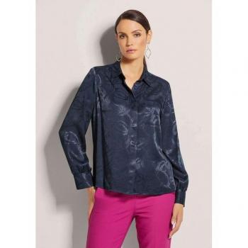 Hemdbluse mit feinem Jacquard-Design