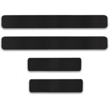 Pegatinas de umbral de puerta de fibra de carbono para SKODA KODIAQ