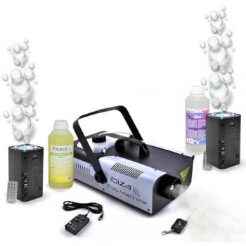 Pack Événementiel Smoke & Light Ibiza + 2 Bubbles LED – Liquides Inclus