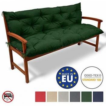 Cuscino Imbottito per Panchine con Schienale Verde Scuro, 120x100x10cm