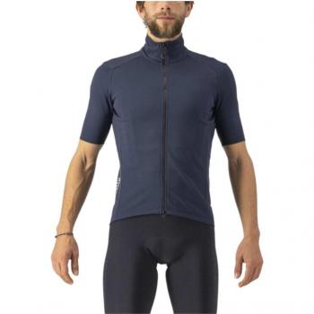 Top deportivo Castelli Perfetto Ros 2, azul marino, XL, con mangas cortas
