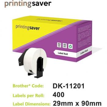 2 Rollen DK-11201 Etiketten 29mm * 90mm für Brother Drucker, Weiß