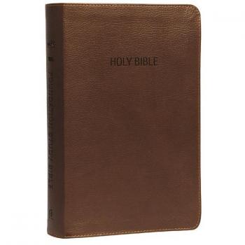 NKJV Foundation Study Bible Imitation Leather Brown Red Letter Edition by Thomas Nelson