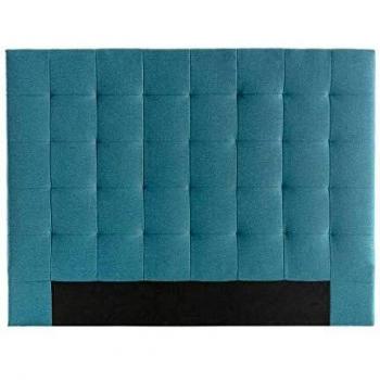 Miliboo Tête de lit capitonnée bleu canard 160 cm HALCION