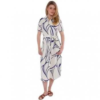 Oceanic Vibes Women's Midi Dress – Blue Graphic Print