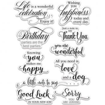 Glücklicher Geburtstag Worte transparent Silikon Stempel für Dekoration ST0281