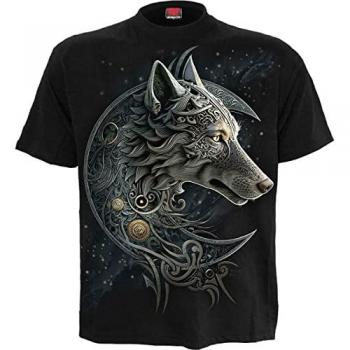 Spiral Celtic Wolf Black T-Shirt for Men