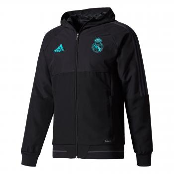 Adidas PRE JKT Chaqueta Real Madrid CF 2017/2018, Hombre, Negro