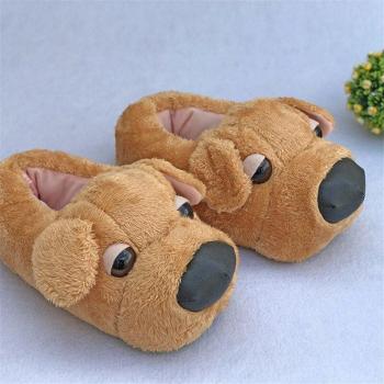 Zapatillas de invierno para hombres y mujeres con perro