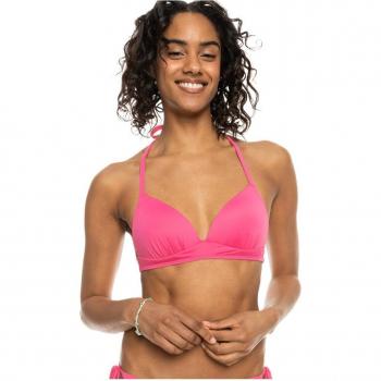 Beach Classics Shocking Pink Moulded Triangle Bikini Top