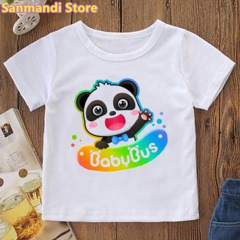 Rainbow Babybus Panda Short Sleeve T-Shirt for Kids