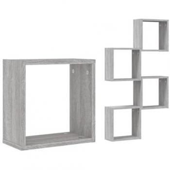 Étagères Murales en Cube Gris – VidaXL 815883