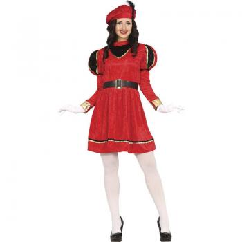 Disfraz de Paje Rojo Chic para mujer