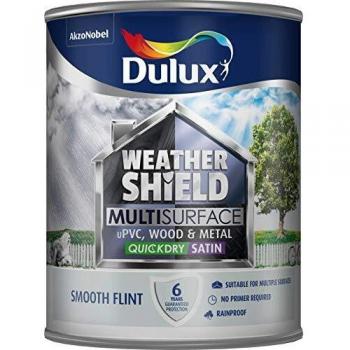 Dulux Weathershield Quick Dry Multi Surface Paint Satin Smooth Flint 750ml