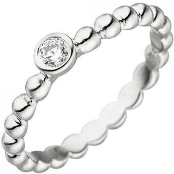Damen‑Kugelring JOBO – 925 Sterling‑Silber mit Zirkonia, Größe 54