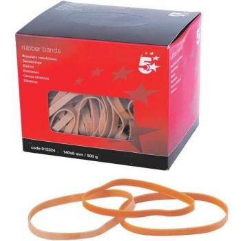 Elastieken 6 mm x 140 mm, doos van 500 g