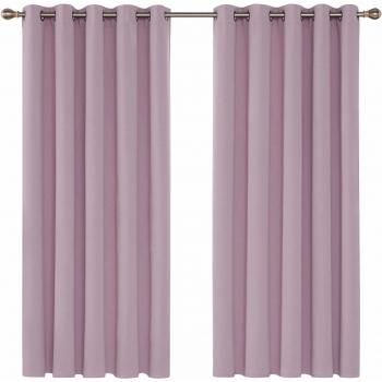 Deconovo Kids Blackout Curtains 66 x 72 Inch Pink Lavender