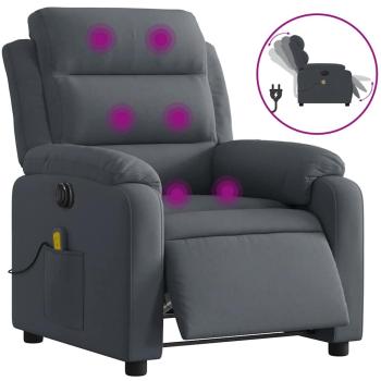 VidaXL Standard Electric Massage Recliner, Dark Grey Velvet