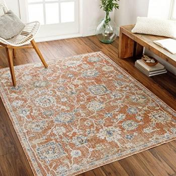 Teppich SURYA IQUITOS Teppiche Gr. B: 120 cm 1 St., 5 mm, L: 170 cm, rot Maschinenwaschbar, Vintage Kurzflor Wohnzimmerteppich, Schlafzimmer