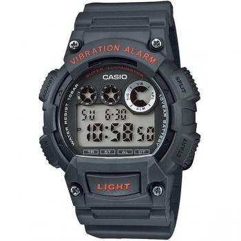 CASIO W-735H-8AJH – Schwarze runde Kunststoff‑Uhr mit Digitalanzeige