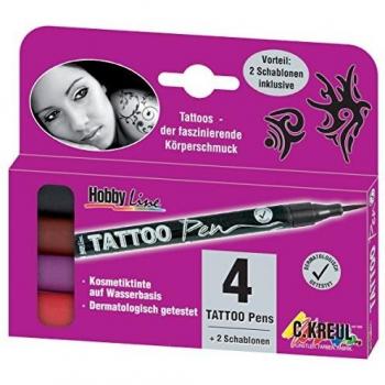 KREUL TattooPen 4er Set, Filzstifte zur Hautbemalung