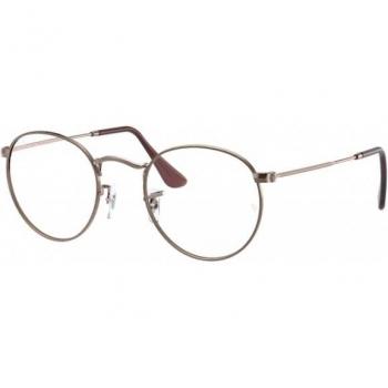 Ray-Ban RX3447V Round Metal 3120 Unisex Eyeglasses Brown