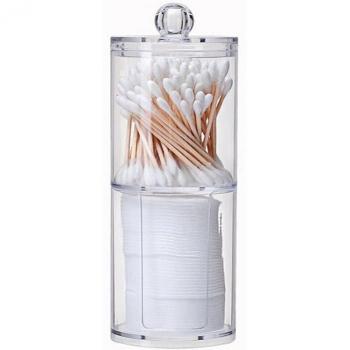 SKYSONIC Cotton Swabs and Pads Storage Box with Clip