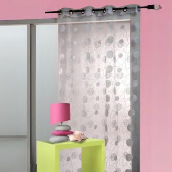 Voilage Raffiné Organza et Jacquard 300 x 240 cm Blanc