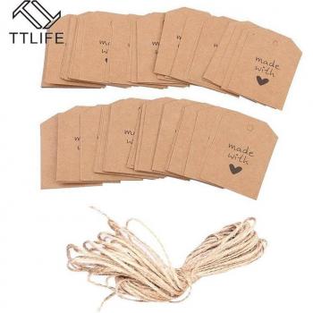 Heartfelt 100‑Piece Twine‑Labeled Price Tags for Parties