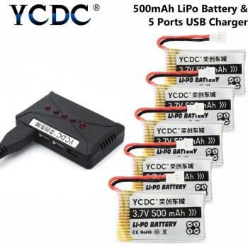 Batería Recarga 500 mAh 3.7 V con Cargador Dual para Drones UDI U45