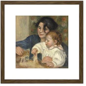 Classic Brown Frame: Renoir Gabrielle & Jean 8x8 Wall Art