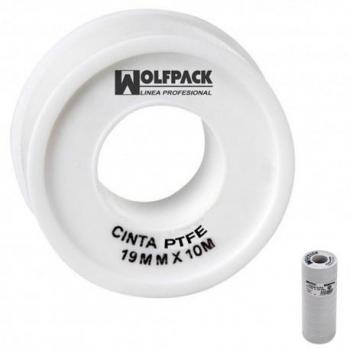 Cinta ptfe wolfpack  12 mm. x 10 m. (paquete 10 rollos)