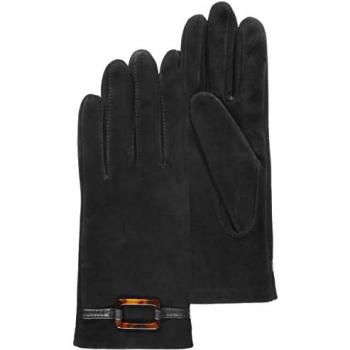Gants Isotoner Velours Cuir Cheval Noir 6,5 Femme