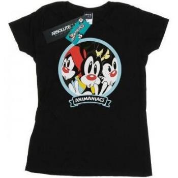 T-shirt Fisheye Animaniacs in cotone nero per donna