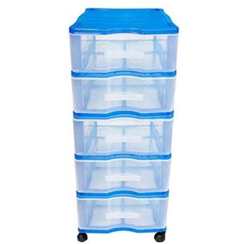 Estuche de transporte con 5 compartimentos, color azul
